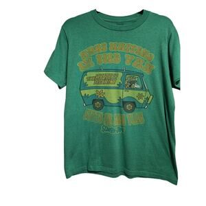 Scooby Doo‎ Vintage Unisex Green Graphic Mystery Van Tshirt sz M